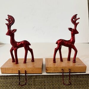 Red Reindeer Stocking Holders